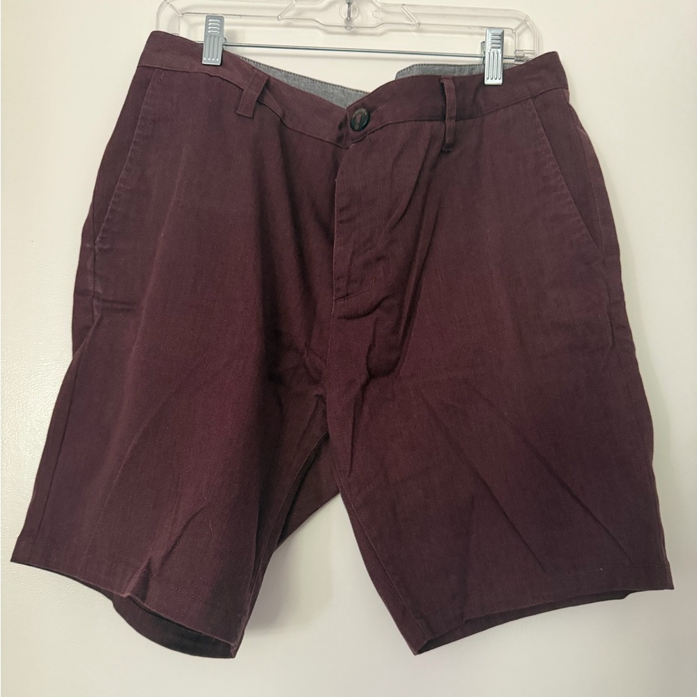 Men's Classic Maroon Flat Front Shorts